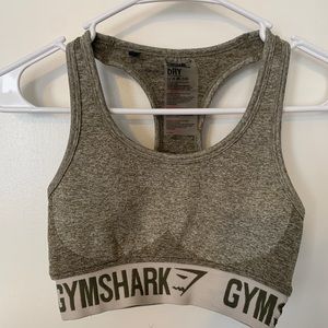 Gym shark flex khaki sports bra